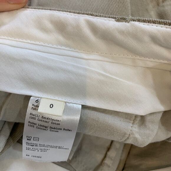 6397 Pants Women 0 Stone Cotton Wide Leg Pleated Front Zip Fly High Rise Trouser - Picture 10 of 13